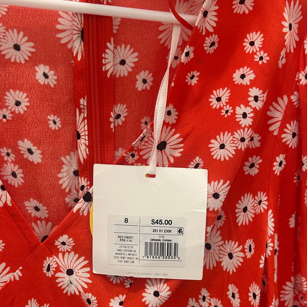RIXO Red and White Floral Mini Dress - Picture 2 of 5